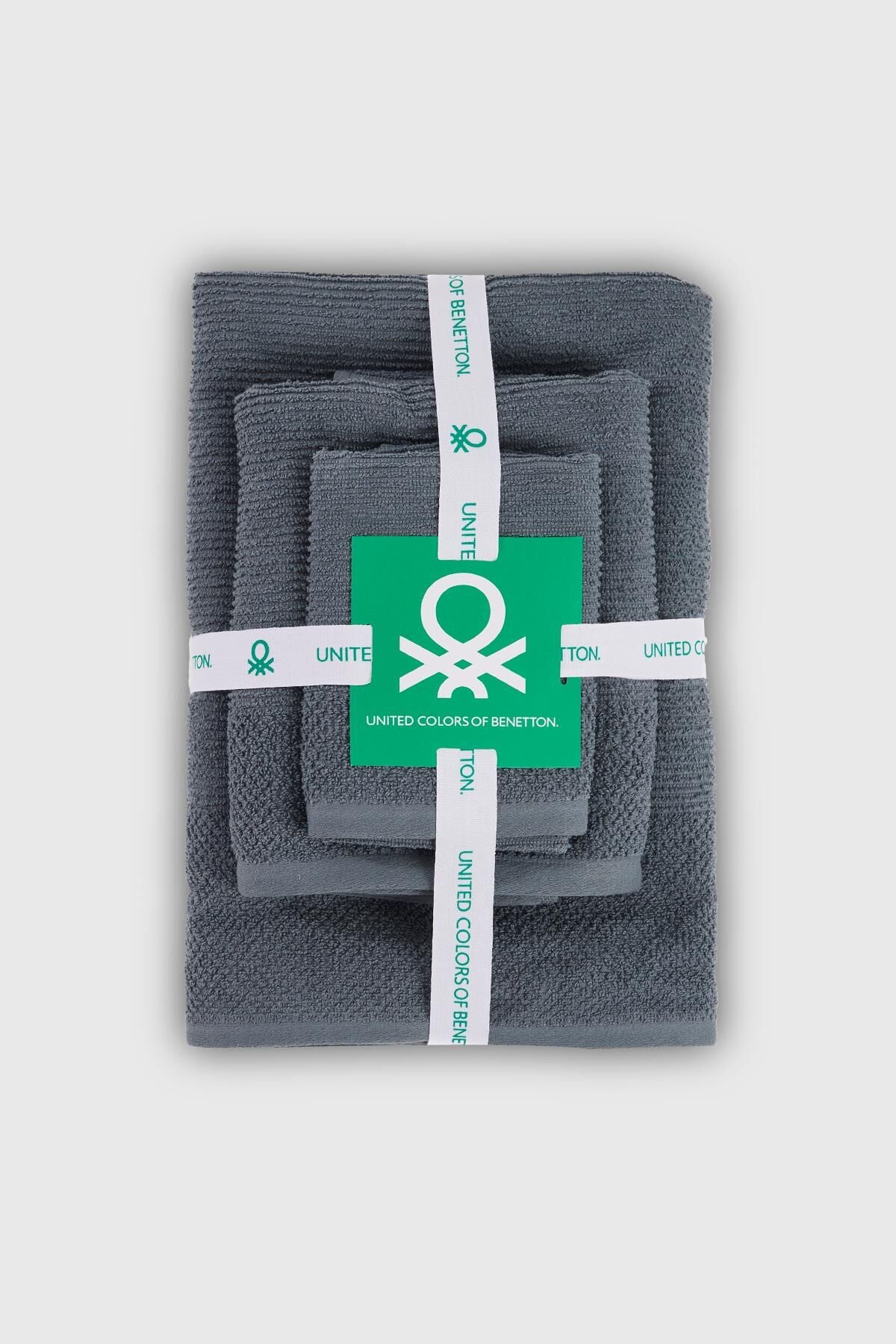 Benetton Havlu Set 3'lü Koyu Gri