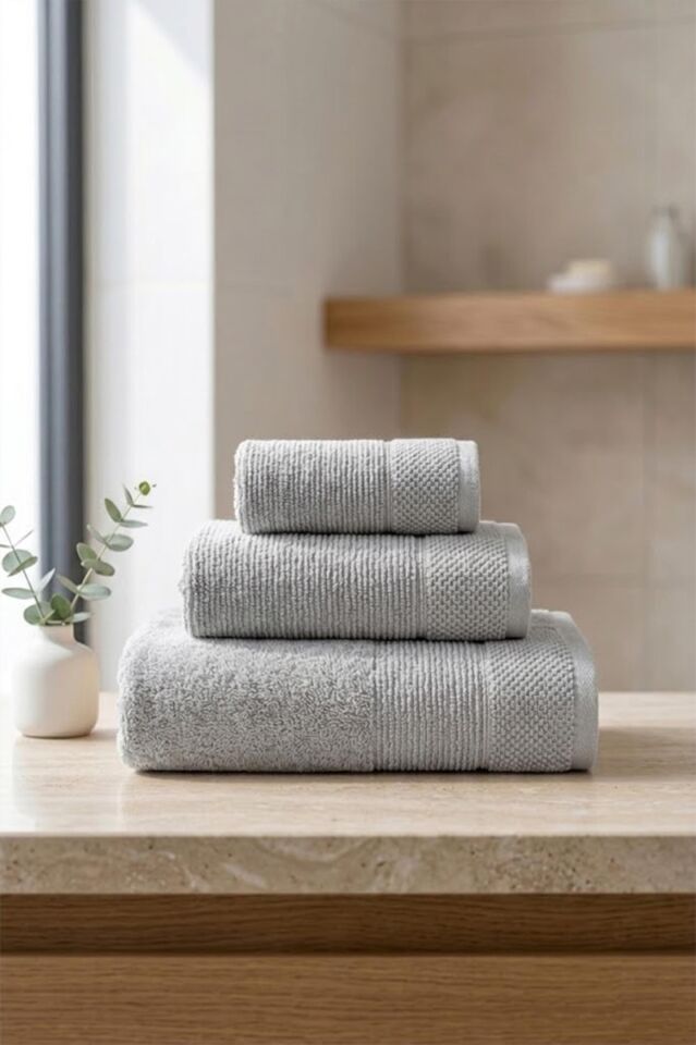 Benetton Towel Set of 3, Grey