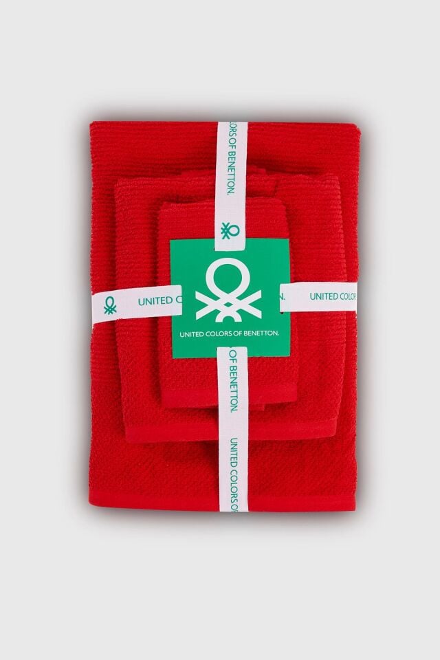Benetton Havlu Set 3'lü Kırmızı