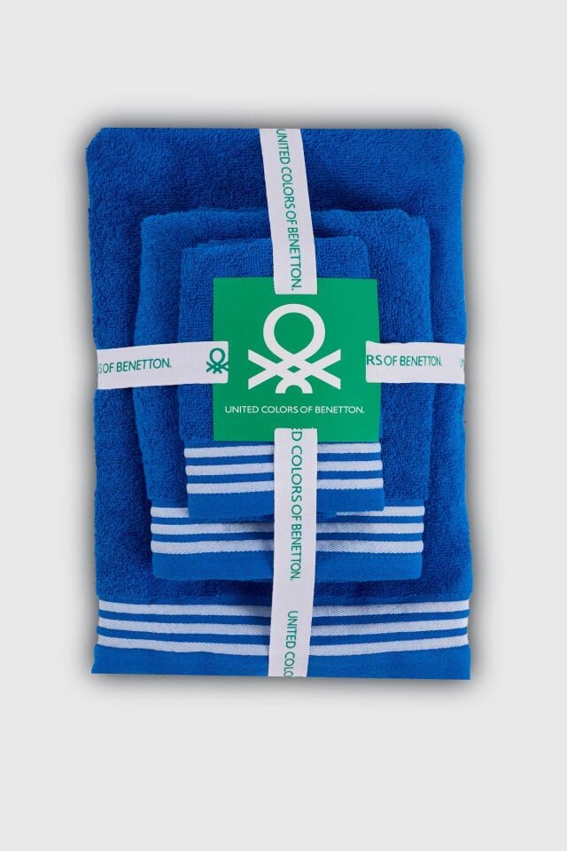 Benetton Havlu Set 3'lü Mavi