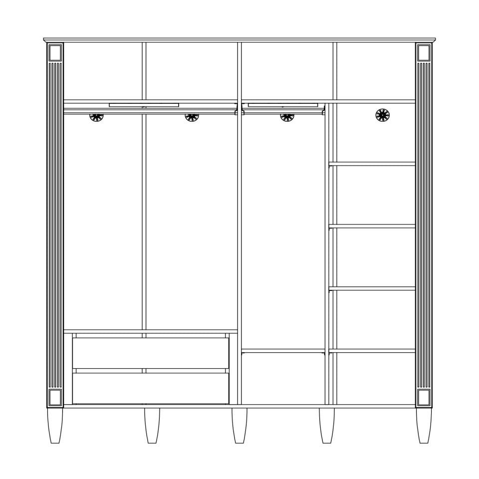 Effie 4 Kapaklı Dolap