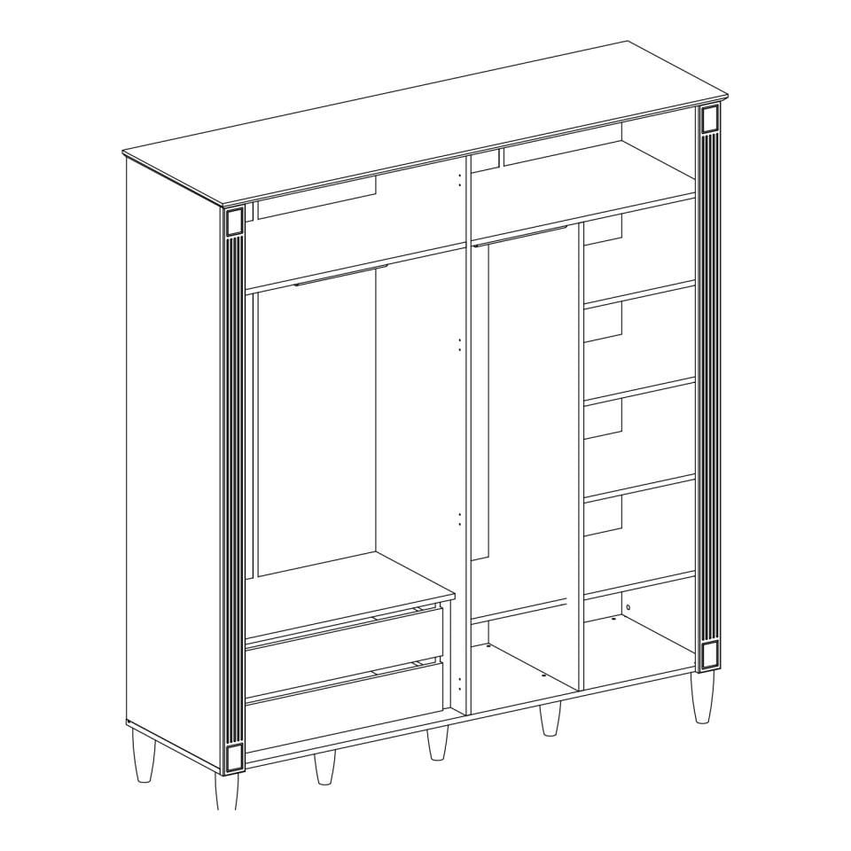 Effie 4 Kapaklı Dolap