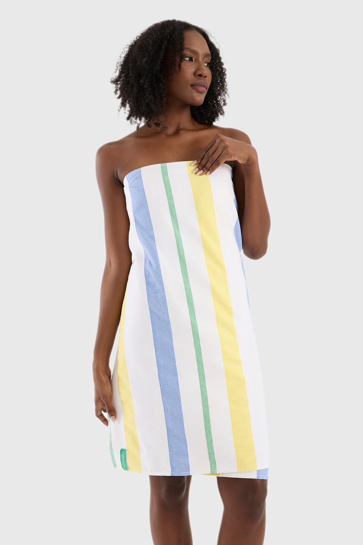 Hamam Havlusu Mavi Yeşil Sarı Çizgili