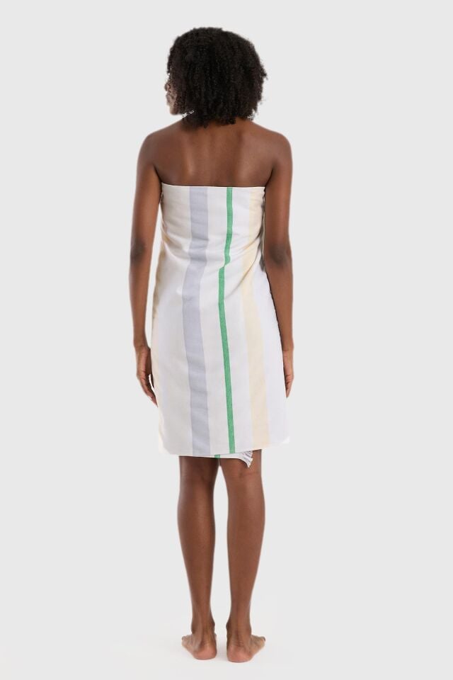 Hamam Havlusu Yeşil Bej Gri Çizgili