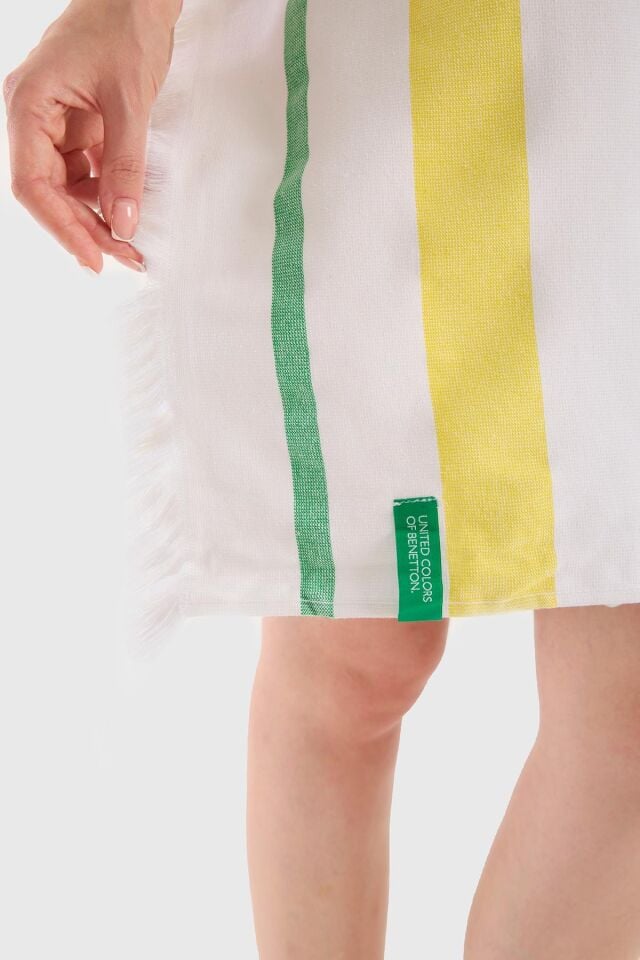 Hamam Havlusu Pembe Yeşil Sarı Çizgili