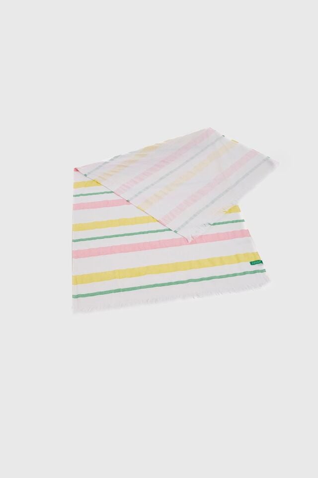 Hamam Havlusu Pembe Yeşil Sarı Çizgili