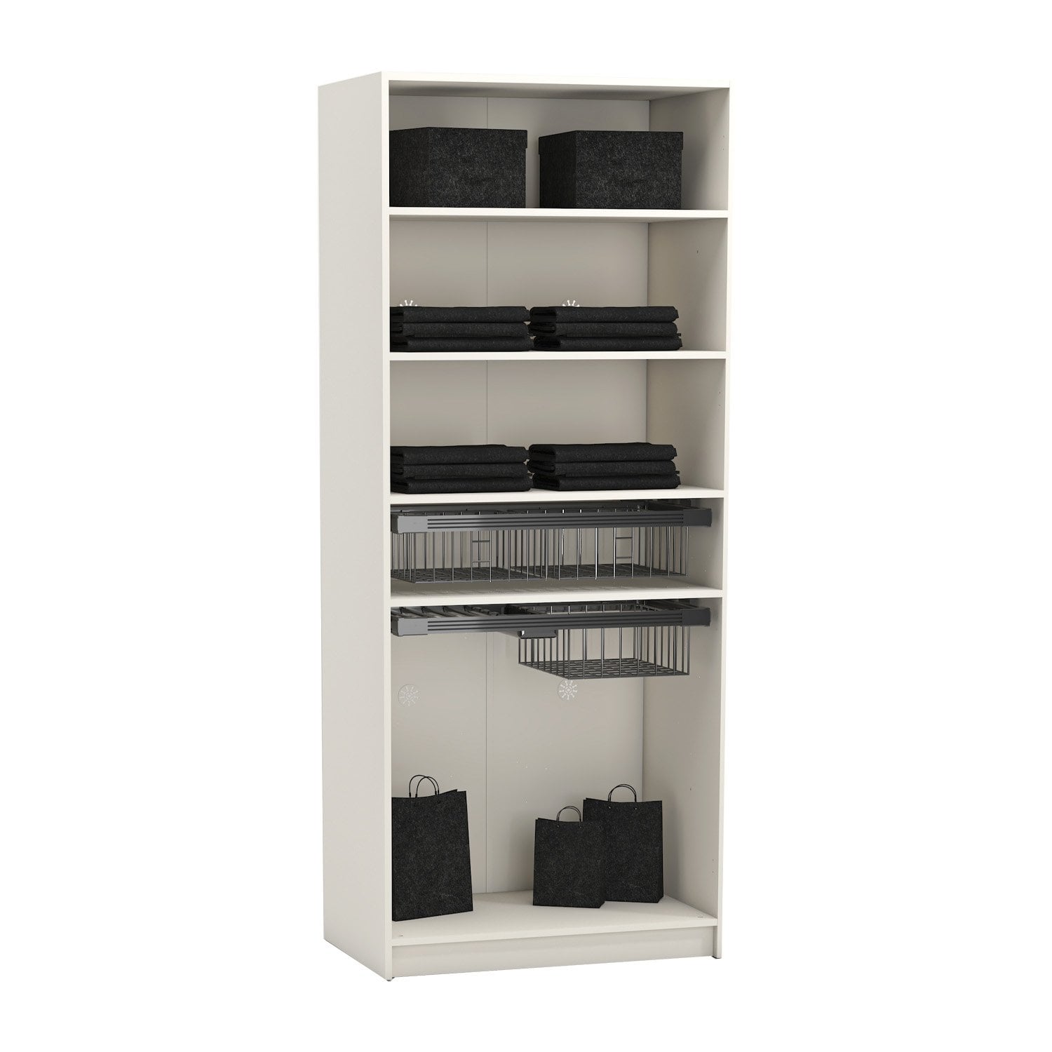 York Kleiderschrank Sand 2-türig mit Korb