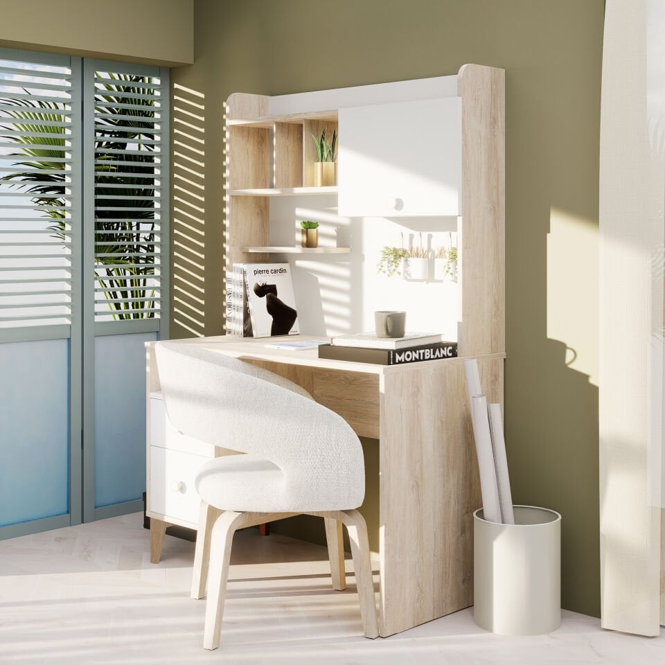 Ekvador Kitaplıklı Çalışma Masası