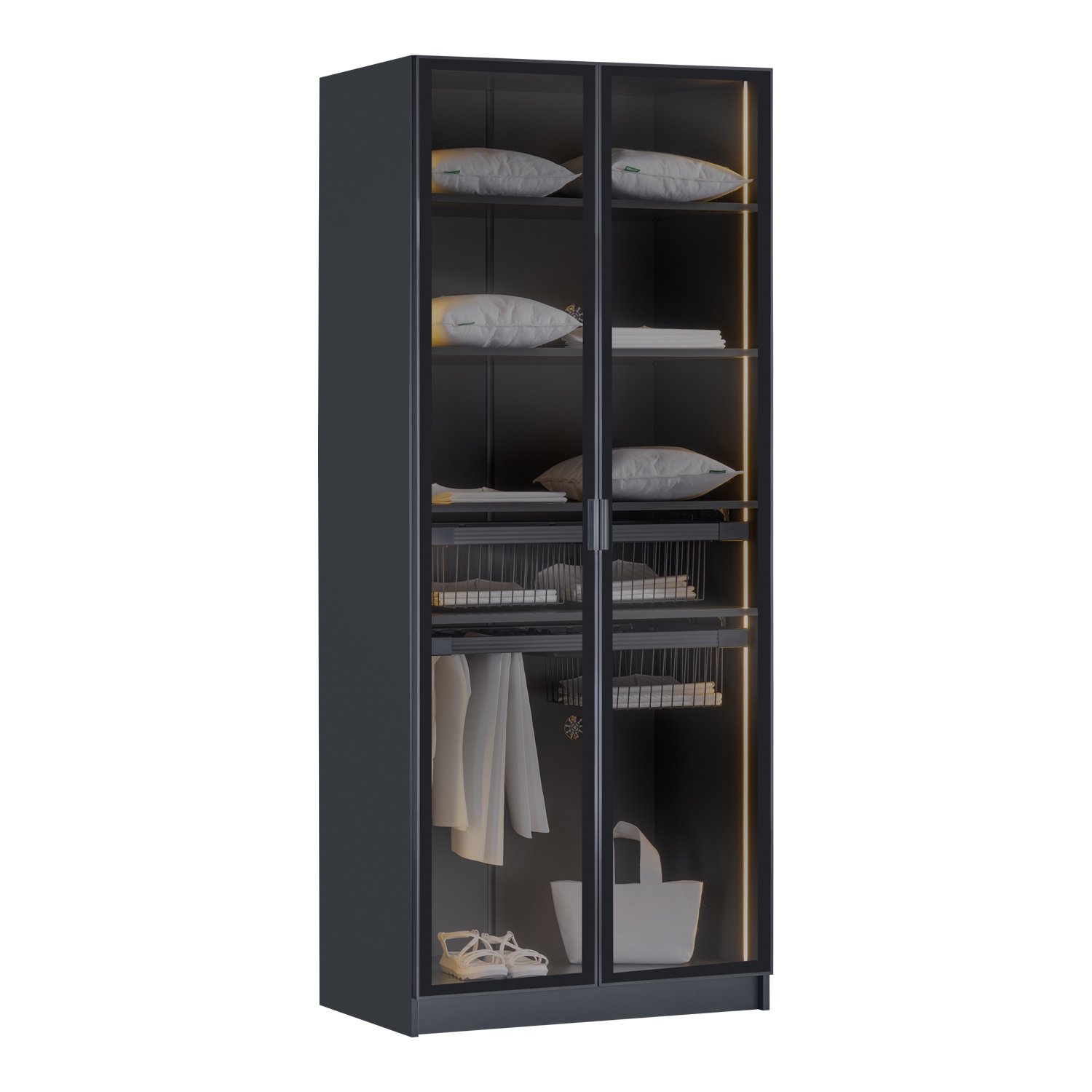 York Antrasit 2K Sepetli Dolap