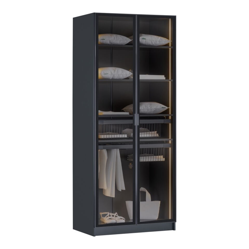 York Antrasit 2K Sepetli Dolap