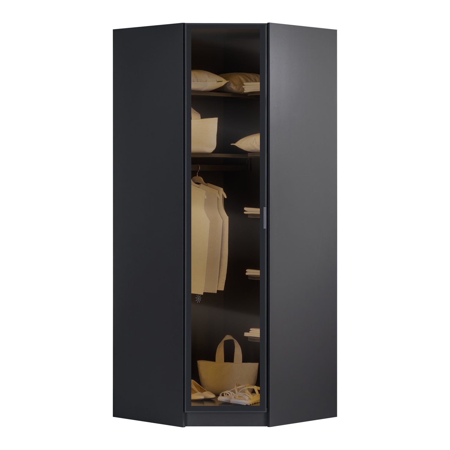 York Antrasit Köşe Dolap