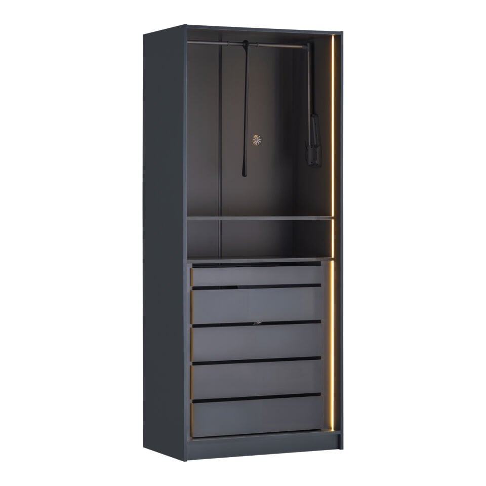 York Antrasit 2K Çekmeceli Dolap