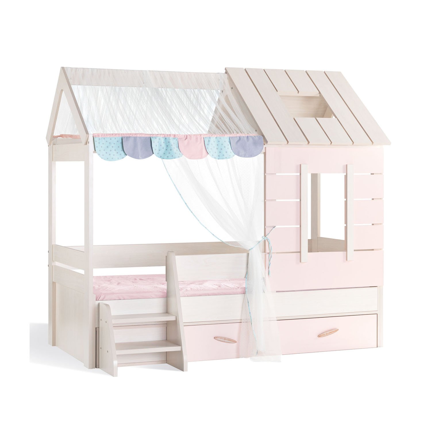 Pink House Çatılı Karyola 90x200cm Çatılı Karyola + Sandık