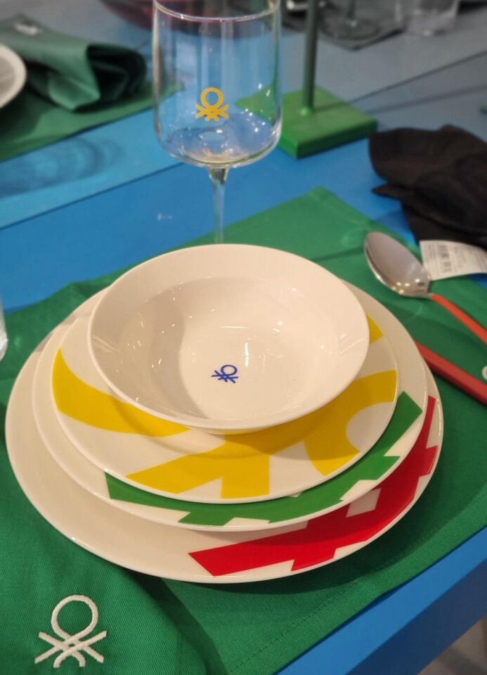 24-Piece Dinner Set with Colorful Logo