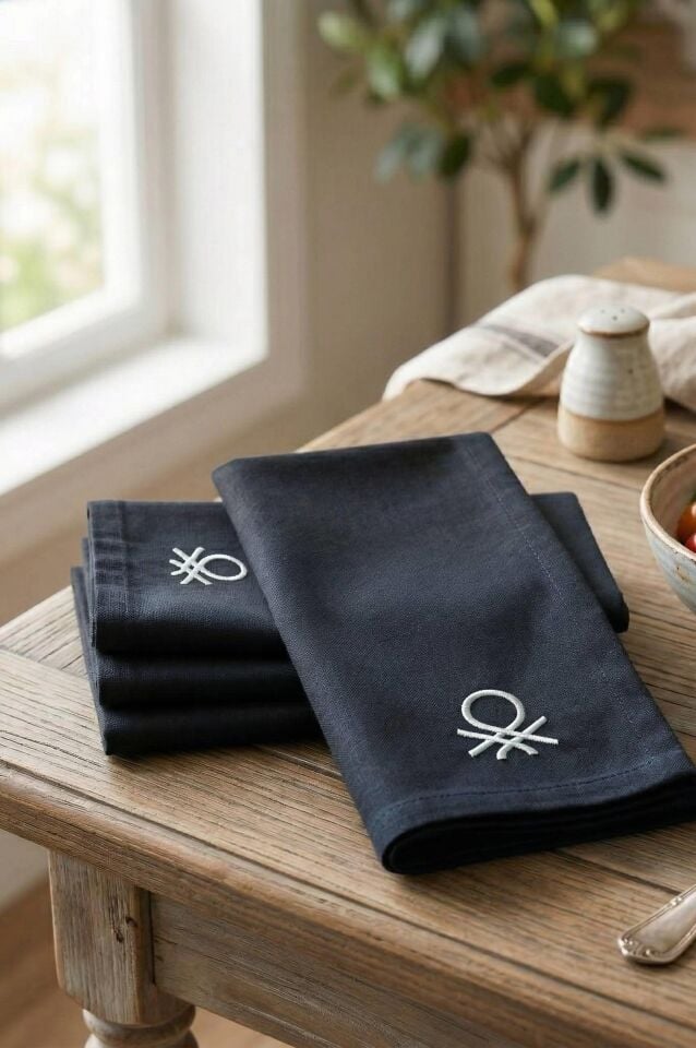 Pack of 4 Napkins 40x40cm Black