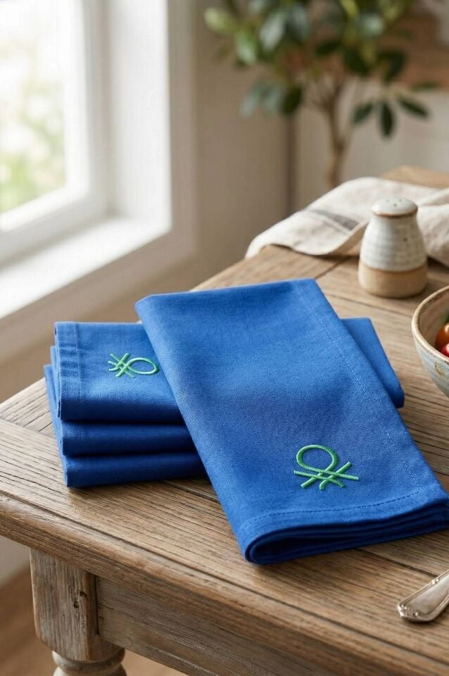 Pack of 4 Napkins 40x40cm Blue
