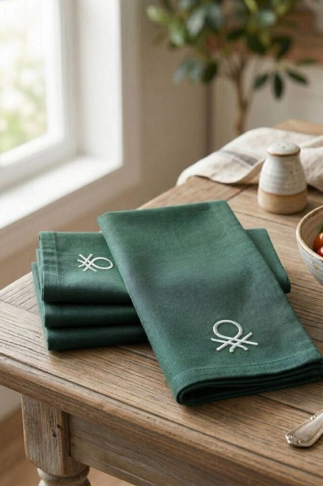 Pack of 4 Napkins 40x40cm Green