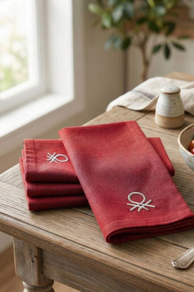 Pack of 4 Napkins 40x40cm Red