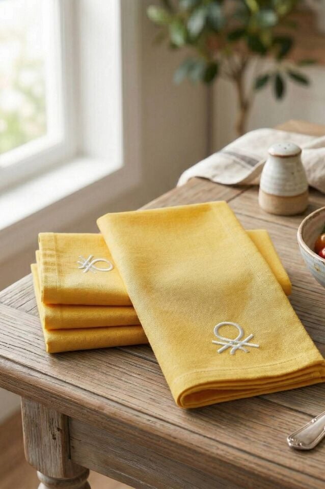Pack of 4 Napkins 40x40cm Yellow
