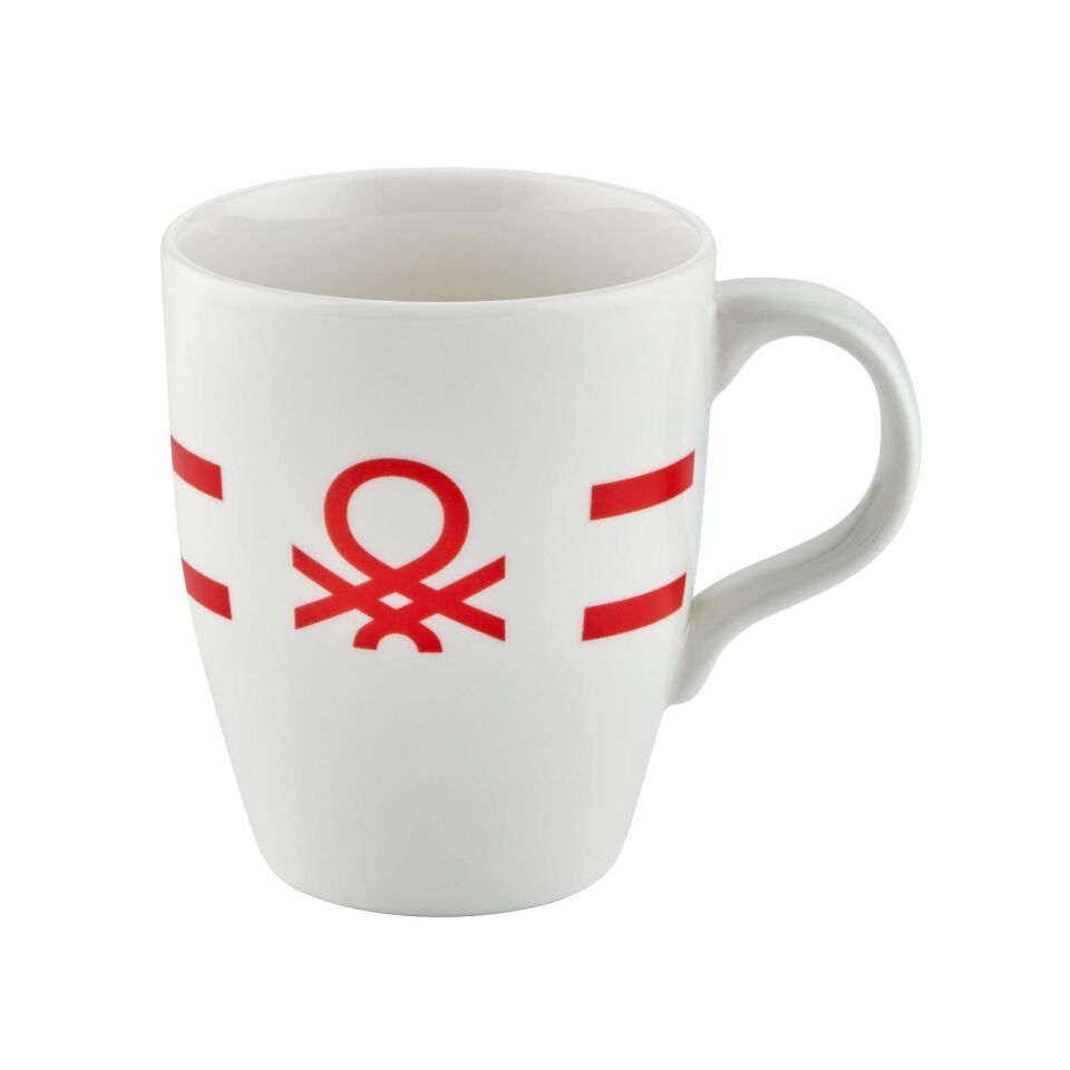 Benetton Porcelain Mug with Logo, Red