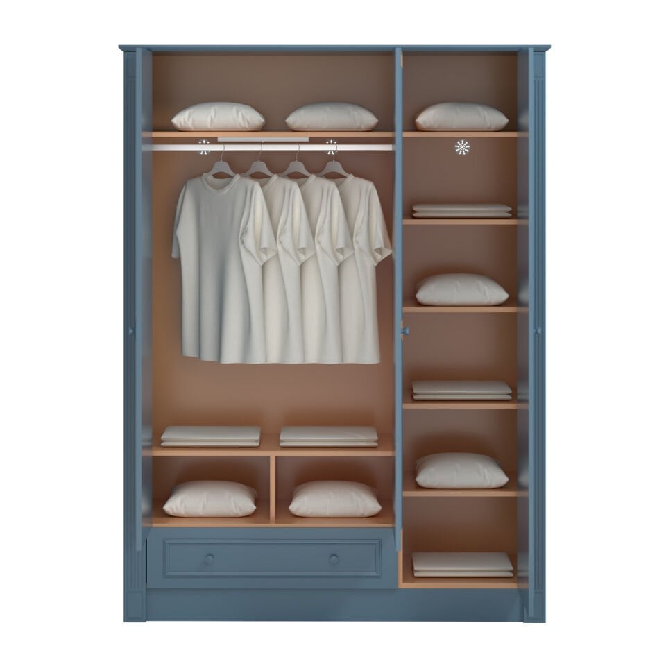 Azur Kleiderschrank mit 3 Türen