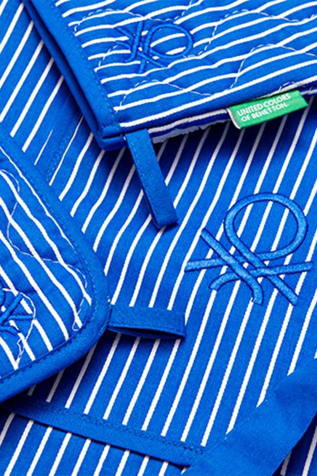 Benetton Eldiven & Tutaç Çizgili Mavi