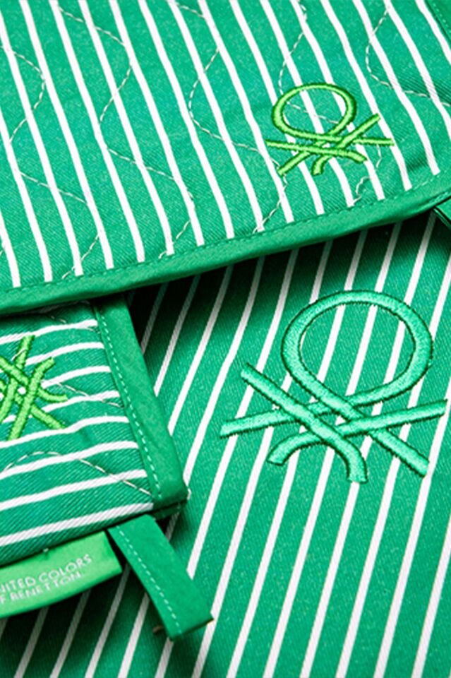 Benetton Eldiven & Tutaç Çizgili Yeşil