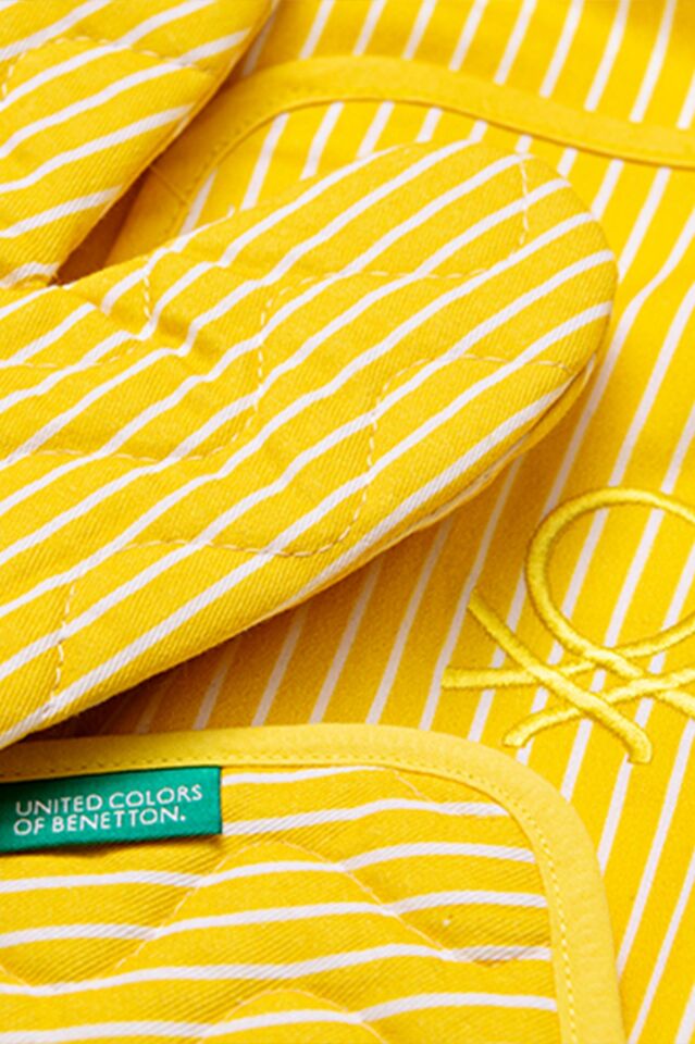 Benetton Eldiven & Tutaç Çizgili Sarı