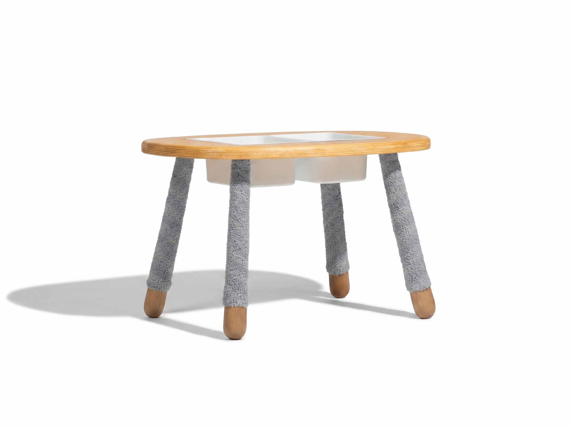 Woodba Peluş Gri Aktivite Masası