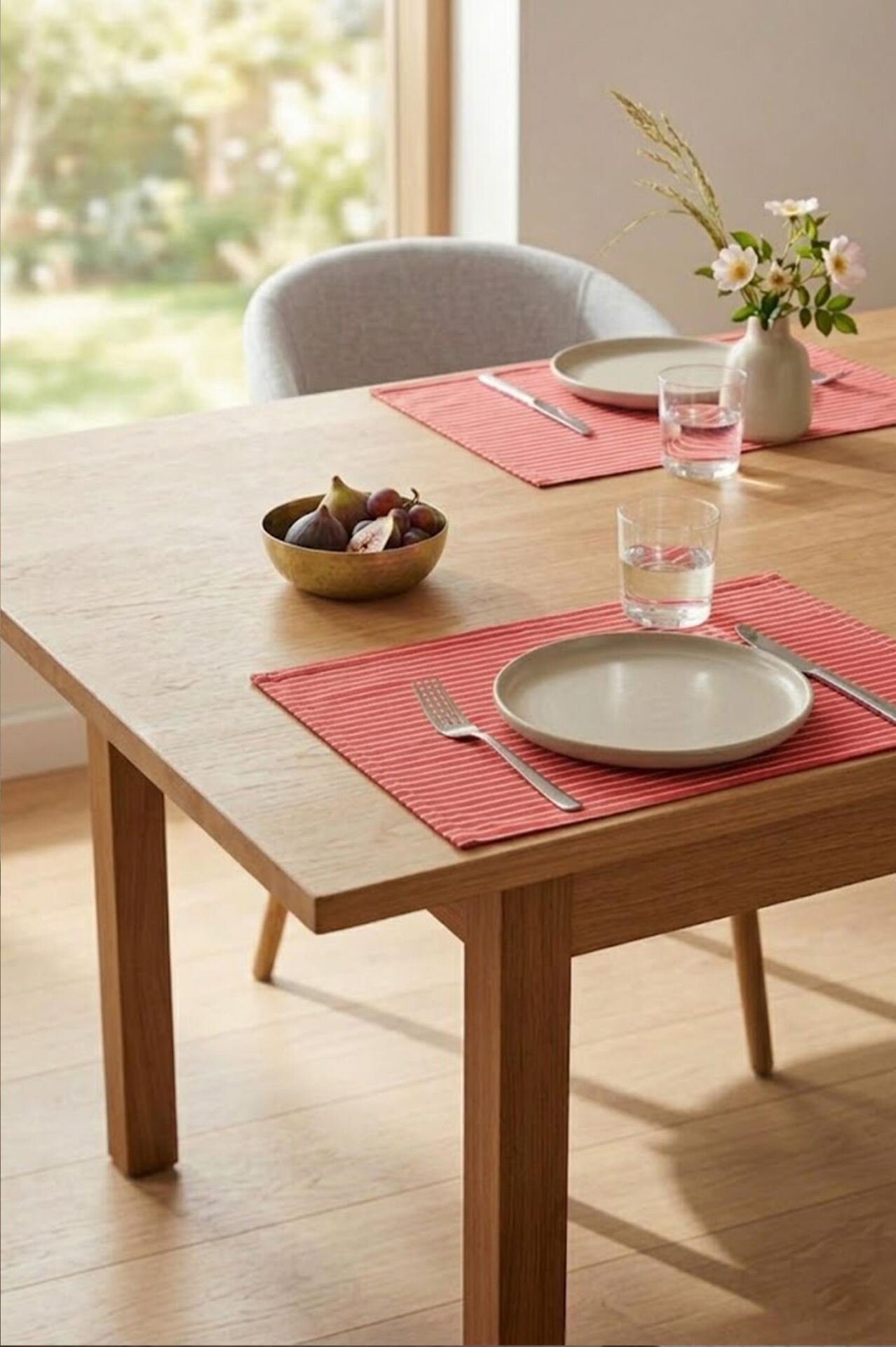 Amerikan Servis 4lü Çizgili Kırmızı 33x50cm