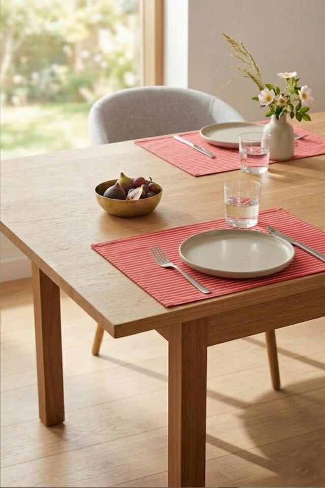 American Placemat Set of 4, Striped, Red, 33x50cm