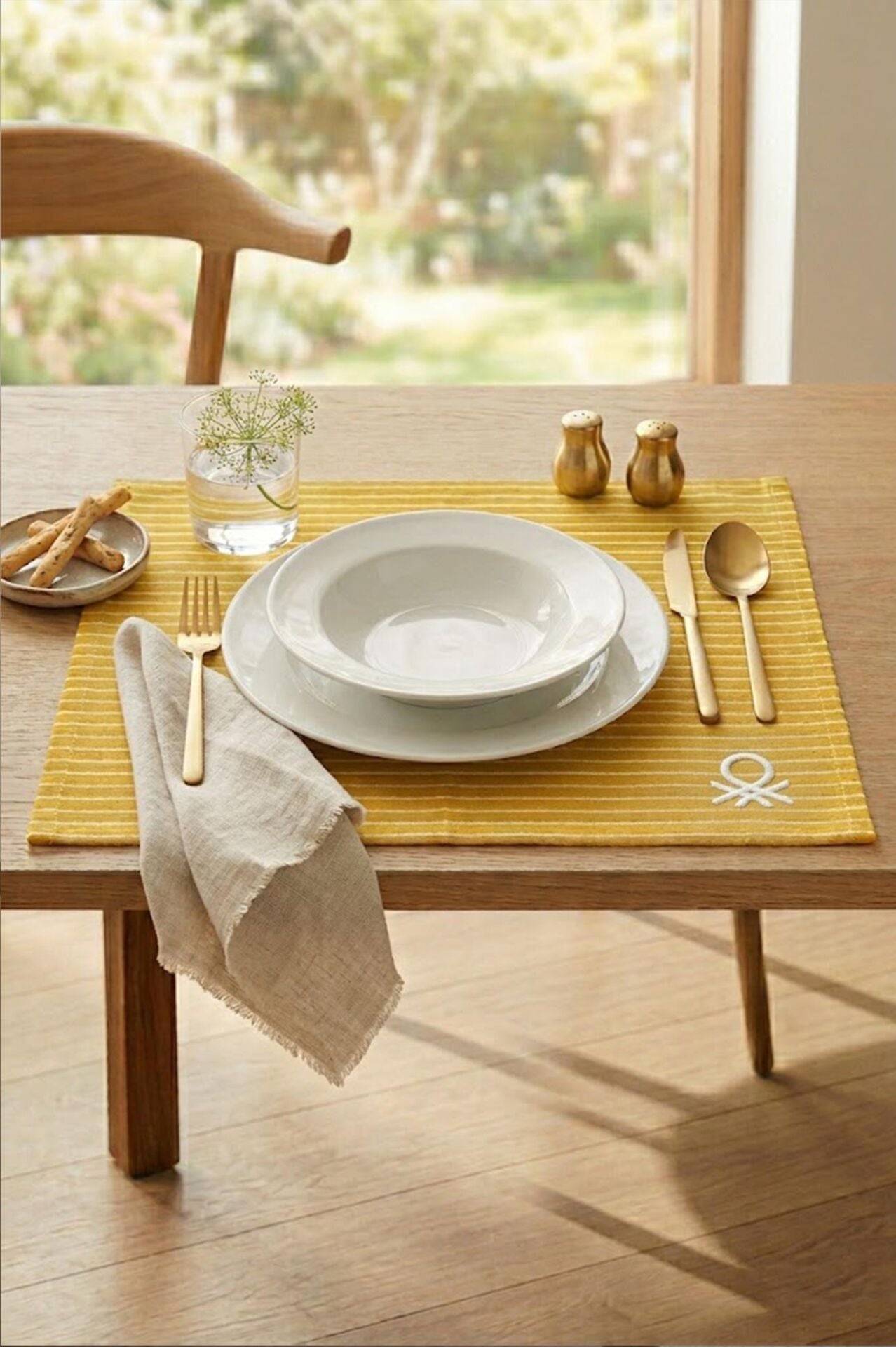 Amerikan Servis 4lü Çizgili Sarı 33x50cm