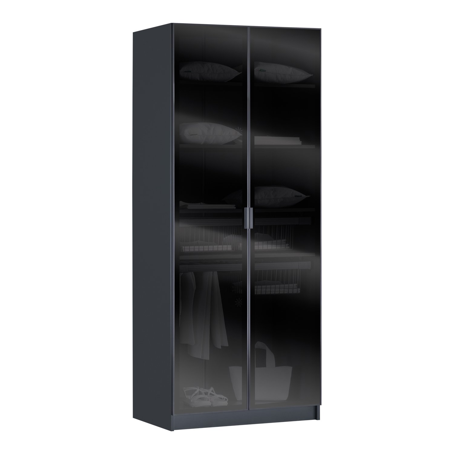 York Anthracite 2K Basket Cabinet (No Light) - Glass Door