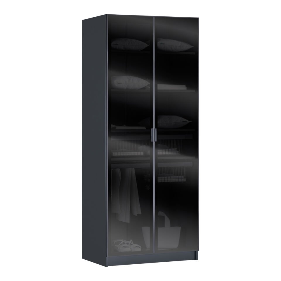 York Anthracite 2K Basket Cabinet (No Light) - Glass Door