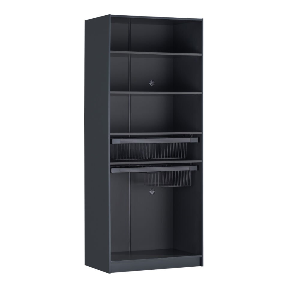 York Anthracite 2K Basket Cabinet (No Light) - Glass Door