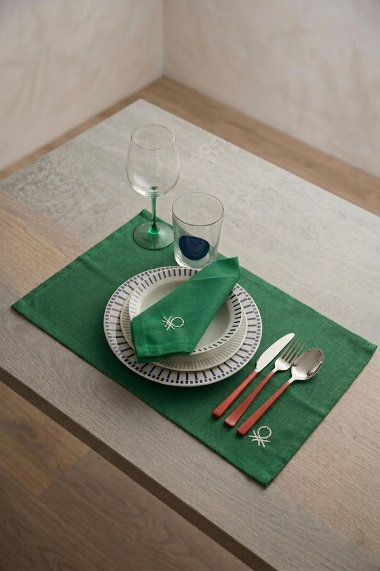 American Placemat Set of 4, Green, 33x50cm