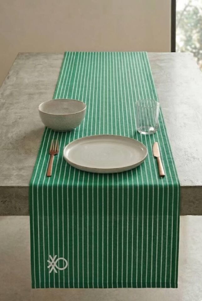 Runner 40x140cm Çizgili Yeşil