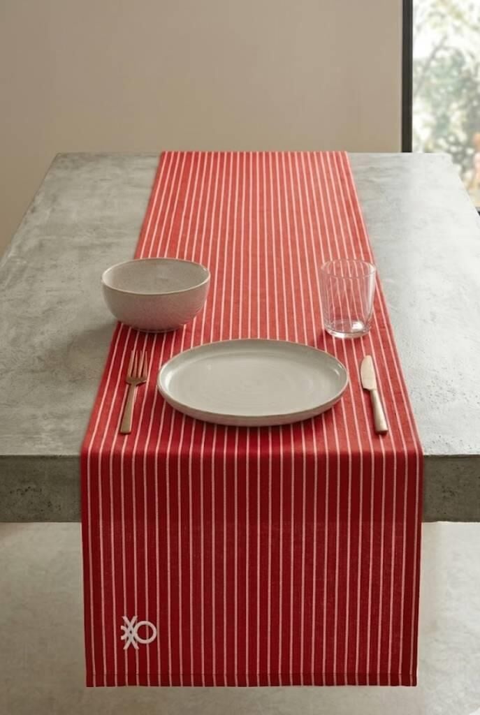Runner 40x140cm Çizgili Kırmızı