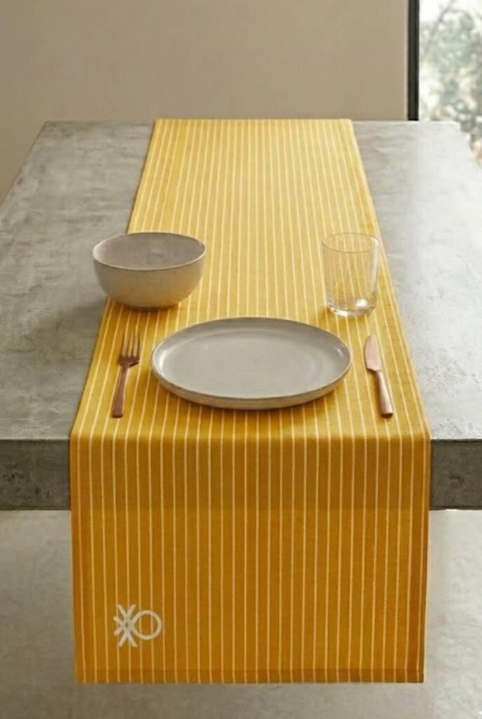 Runner 40x140cm Çizgili Sarı