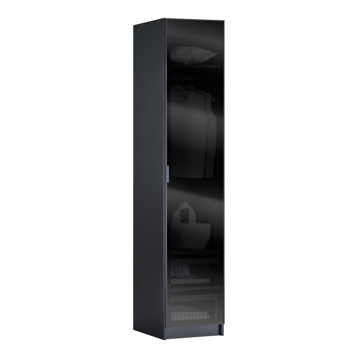 York Anthracite 1K Basket Cabinet (No Light) - Glass Door