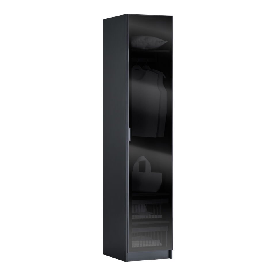 York Anthracite 1K Basket Cabinet (No Light) - Glass Door