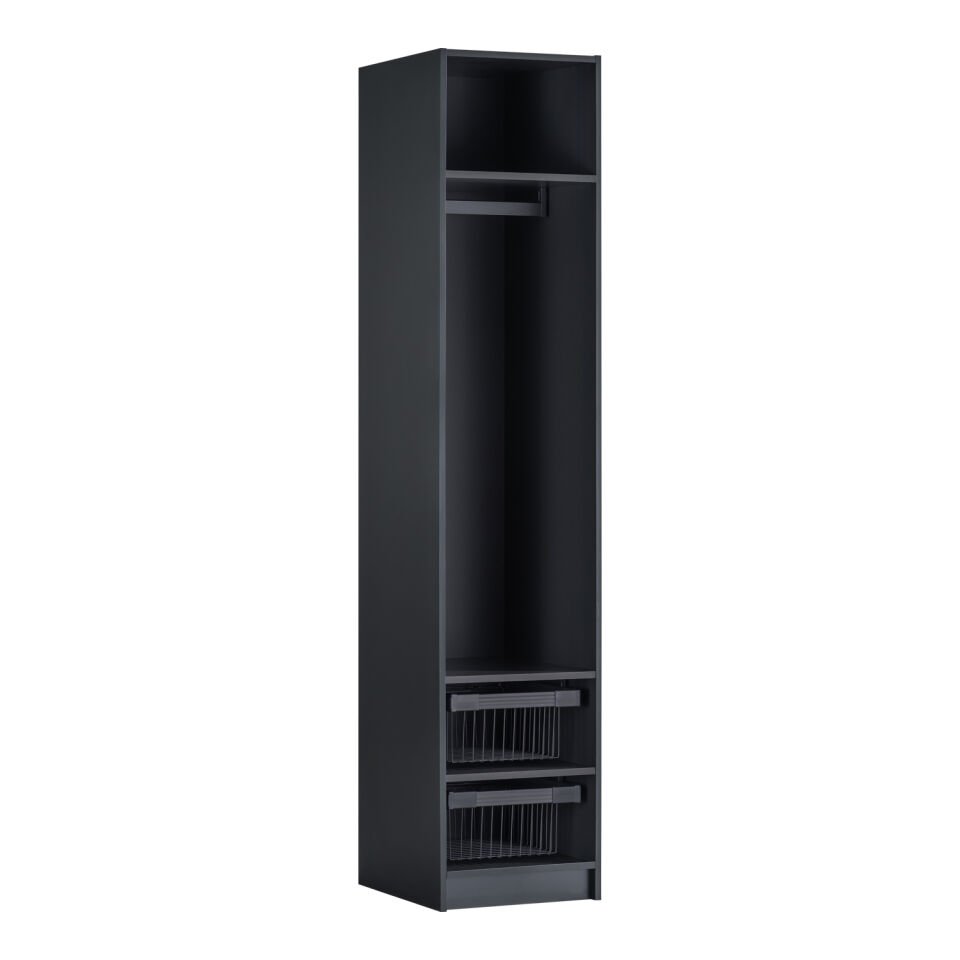 York Anthracite 1K Basket Cabinet (No Light) - Glass Door