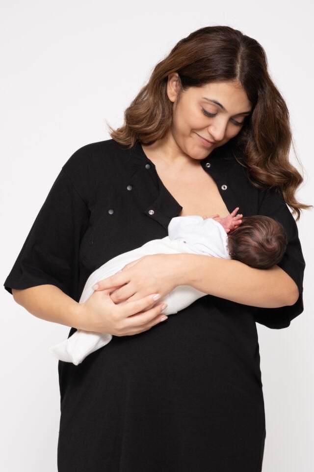 Maslolab Emzirme Geceliği Siyah