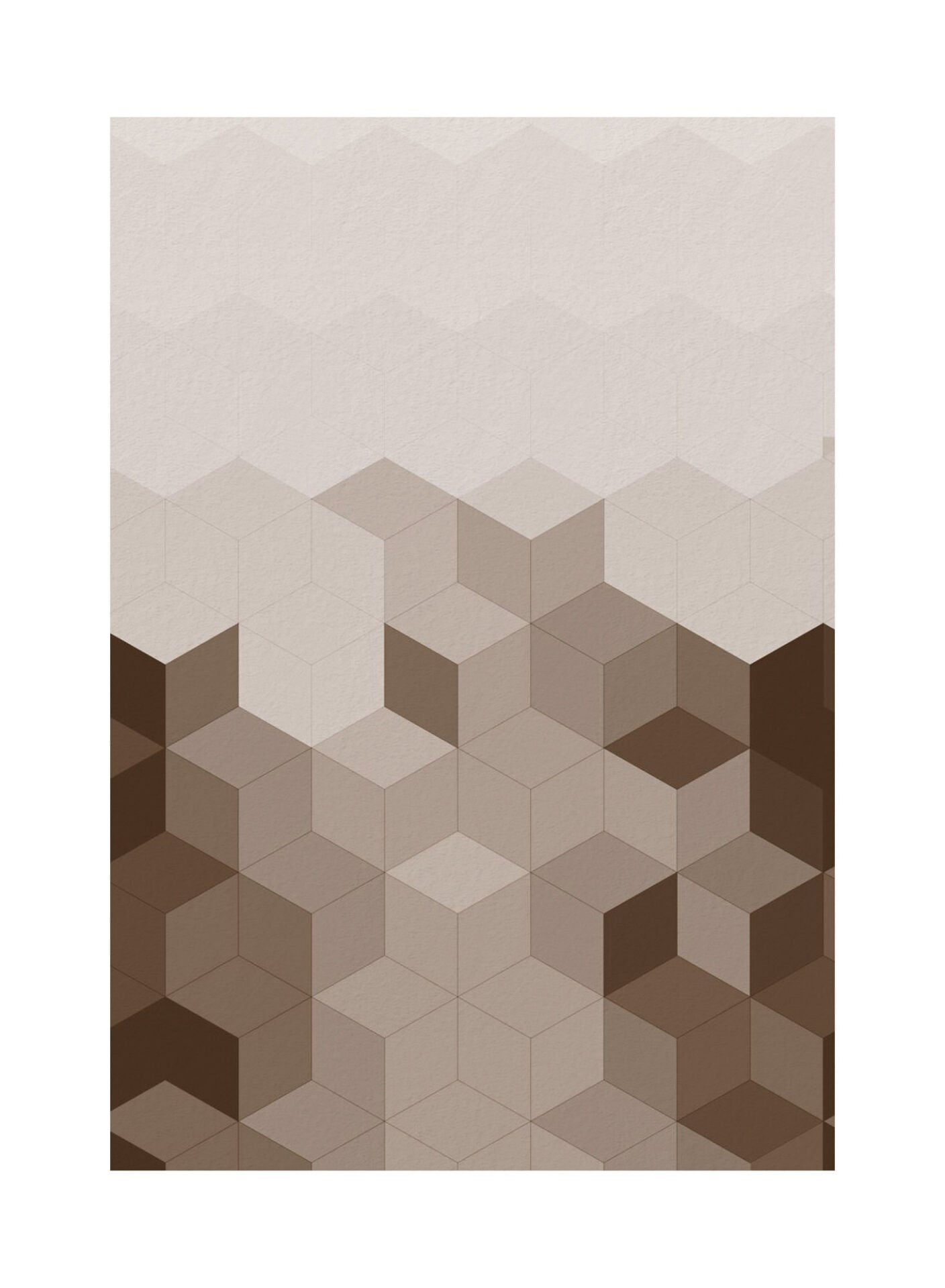 Natura Geometrik Desenli Halı – Bej ve Kahverengi