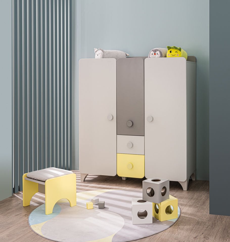 Minia 3 Doors Montessori Wardrobe