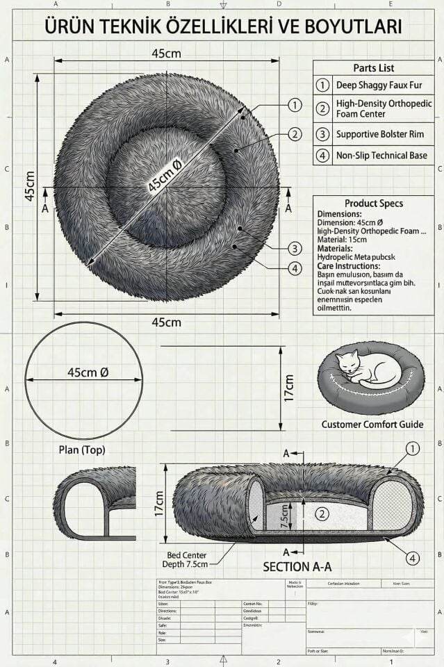 Donut PetBed Turuncu
