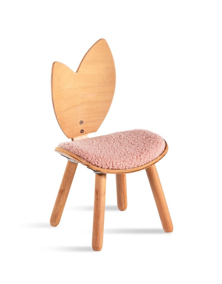 Woodba Pink Leaf Chair