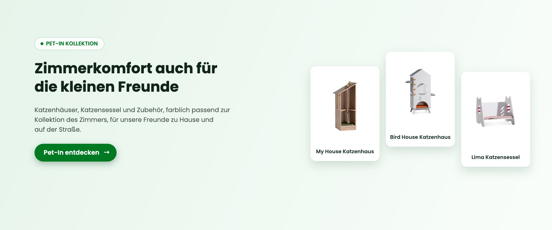 Pet-In Kollektion: Katzenhäuser, Katzensessel und Haustier-Zubehör